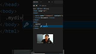 Id and Class in div shortcut key vscode education coding javascript [upl. by Eilloh]