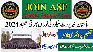 Join ASF Airport Security Force 2024  Pak ASF Jobs Update  Career Boom [upl. by Morel]