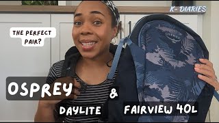 OSPREY DAYLITE WITH OSPREY FAIRVIEW 40L VS FARPOINT 55L  Korea Diaries EP 3 [upl. by Vassili]