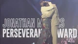 Jonathan Majors Perseverance Award Speech  Breaks Down And Speaks Out [upl. by Ennoirb146]