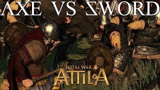 Total War Attila 13 Mechanics  Uar Warriors vs Bucellarii Guard Axemen FAW ON [upl. by Lerud]