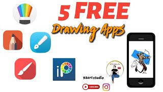 TOP 5 Free drawing apps for cellphones inहिंदी  92art studio [upl. by Lu]