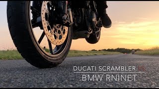 Ducati Scrambler Vs BMW RnineT  whos the biggest idiot [upl. by Ahsiugal726]