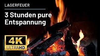 🔥 Knisternder Kamin 4K 4 STUNDEN Brennender Kamin amp knisternde Feuergeräusche KEINE Musik [upl. by Radburn]