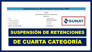 Suspensión de Cuarta Categoría  SUNAT [upl. by Elvie410]