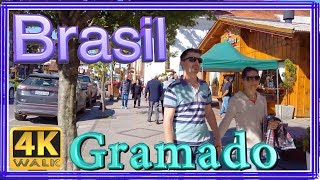 【4K】WALK GRAMADO Rio Grande do Sul Serra Gaucha Brasil  walking tour along Borges de Medeiros Ave [upl. by Grenville]