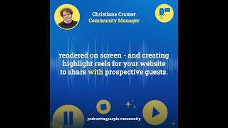 Christiana Cromer gives a tip about using video to promote your audio only podcast [upl. by Irap]