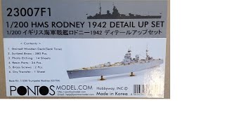 1200 HMS RODNEY DETAIL UP SET from PONTOS models  23007F1  UNBOXING [upl. by Aleron]