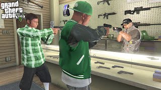 FRANKLIN AND HIS KID SON ROBBING EVERYTHING IN GTA 5 [upl. by Tnayrb]