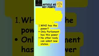 Article 2 Constitution Power to admit or establish new states in India india upsc law english [upl. by Nired]