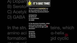 The amino acid tryptophan can act as a precursor for which of the following neurotransmitters [upl. by Kinny]