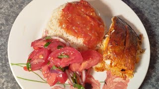 Cook With Me Spicy Peri Peri Fish Rice amp Tomato Salad [upl. by Jeanette360]