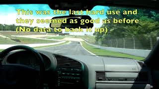 Brake Pad review quotRacequot FERODO DS111 track day hpde [upl. by Inilam]