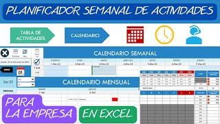 Planificador Semanal de Actividades📆en Excel✅para la Empresa [upl. by Haldas794]