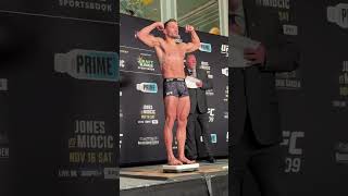 Michael Chandler weighs in at 1556 LBS for his rematch with Charles Oliveira UFC309 [upl. by Natalie841]