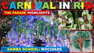 Carnival Parade in Rio 2024  Highlights from Samba School MOCIDADE  Brazil [upl. by Refinnaj]