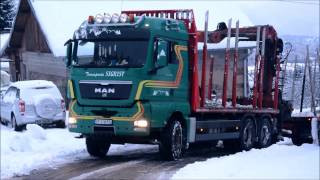 Transport de Bois en Hiver  Conditions Difficiles  Man TGX 33 540  LoagriJDmoitrack [upl. by Nohtiek477]