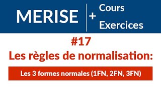 17 Les 3 formes normales  MERISE Cours et exercices corrigés [upl. by Asira]