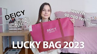 JAPANESE CLOTHING LUCKY BAG 2023 amp TRY ON 680 WORTH for 82 DEICY [upl. by Arin]