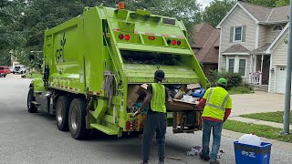 GFL Heil Rear Loader Garbage Truck Final Days of Manual Recycle in Kansas City [upl. by Lilia326]