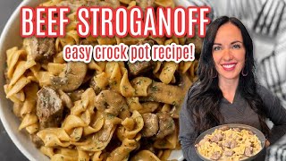 The Best Crock Pot Beef Stroganoff Recipe [upl. by Rekab]