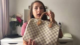 Louis Vuitton speedy bandouliere 30 damier azur [upl. by Elleinet]