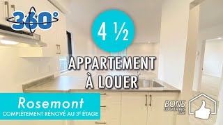 Réalité virtuelle appartement à louer Apartment for rent  Rosemont 4 12BonsLocatairescom [upl. by Keenan481]