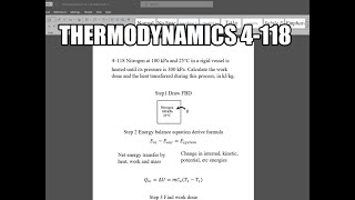 Thermodynamics 4118 Nitrogen at 100 kPa and 25°C in a rigid vessel is heated until its pressure is [upl. by Nevil38]