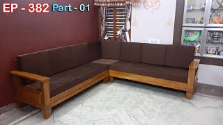 LShape wooden sofa sets  corner sofa set  EP382  Part1  sri maari furnitures  mari furniture [upl. by Saks]