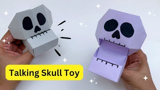 How To Make Paper Talking Skull Toy For Kids  Halloween Craft Ideas  Paper Craft  KIDS crafts [upl. by Piegari]