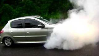 Peugeot 206 14 burnout 2 [upl. by Ydarg]