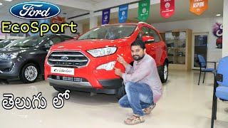 Ford EcoSport review and onroad pricetitanium dieseltelugu car review [upl. by Nerfe521]