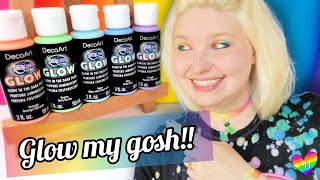 Art Product Review  Decoart Glow Acrylic Paints [upl. by Arnst]