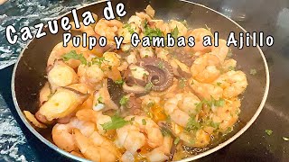 CAZUELA DE GAMBAS Y PULPO AL AJILLO 🦐🐙🌶️ [upl. by Gaskins]