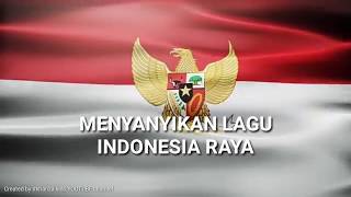 Karoke Lirik Lagu Indonesia Raya  Nada Rendah  Background Bendera Merah Putih  Low Key [upl. by Mellitz]