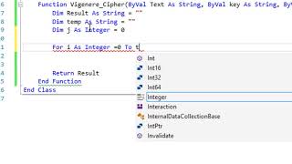 Vigenere Cipher Encryption in VB 2015 [upl. by Waldemar]