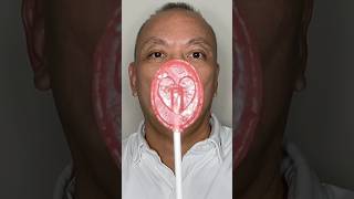 👂 ASMR FUJIYA FRUIT LOLLIPOP CANDY FROM JAPAN STRAWBERRY FLAVOR AND EATING SOUNDS 👂shorts [upl. by Vanny]