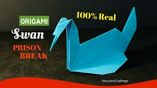 Step by step How to Make Origami Swan Prison Break  100 Real [upl. by Obara189]