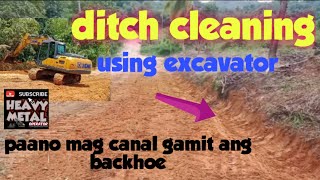 basic tips paano mag canal gamit ang backhoe  ditch cleaning tutorial  Heavy Metal Learning [upl. by Ellek]