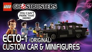 LEGO Ghostbusters  Custom ECTO1 Black and Minifigures Original Ambulance Hearse [upl. by Kenleigh]