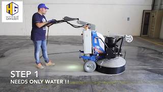 How to polish concrete floors in 3 steps  fast video [upl. by Illac]