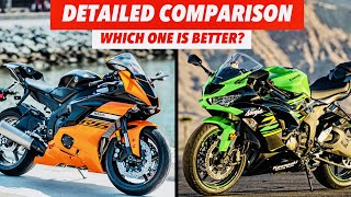 Kawasaki ZX6R vs Yamaha YZFR6  Which One Is Better Detailed Comparison [upl. by Monahon473]