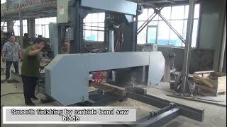 ZICAR woodworking machinery wood mizer horizontal automatic mobile portable sawing blade bandsaw [upl. by Nosyla]