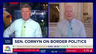 Cornyn Joins CNBC’s Squawk Box to Discuss Border Policy Negotiations National Security Supplemental [upl. by Ahsekat]