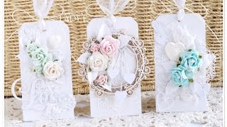 Shabby Chic Mixed Media Tags  Start to Finish  Emilia Sieradzan [upl. by Sibley]