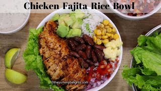 Chicken Fajita Rice Bowl  Fajita Rice Bowl Recipe  Easy Chicken and Rice Bowl [upl. by Nazay719]