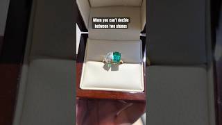 Why not both Green Emerald amp Pear Diamond Toi Et Moi Engagement Ring jewelry wedding [upl. by Anayit]