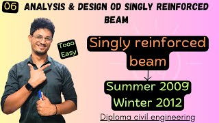 06 Singly reinforced beam analysis numericals  civil engineering diploma  DSR  education [upl. by Einhapets]