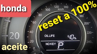 honda accord mensaje de aceite  oil reset [upl. by Asyen]