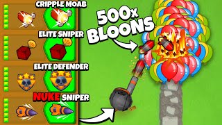 500x Bloons vs 5555 Modded Towers in BTD6 [upl. by Imef]